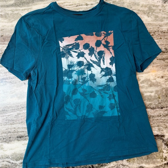 Express Other - Men’s Express Teal Graphic Short Sleeve Tee